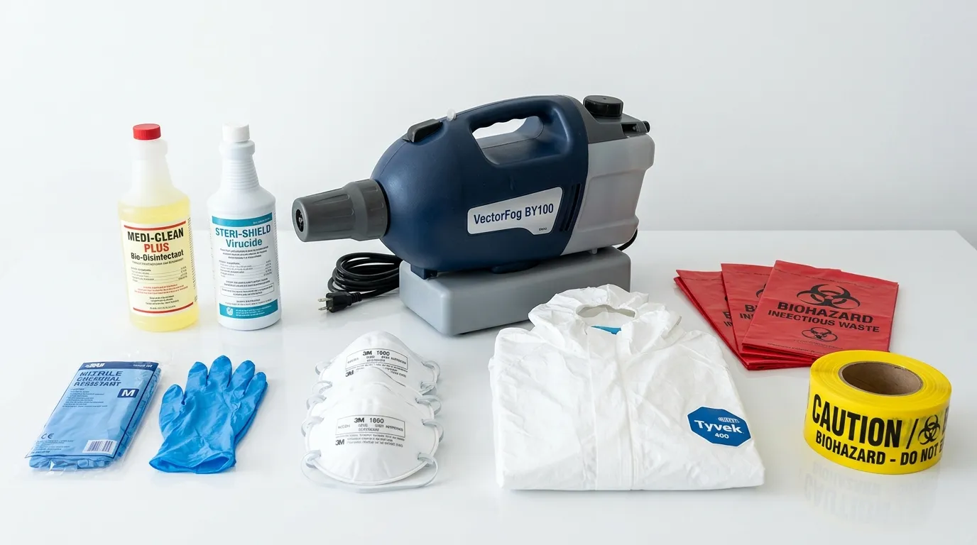 Professional biohazard remediation crew working in Mooresville